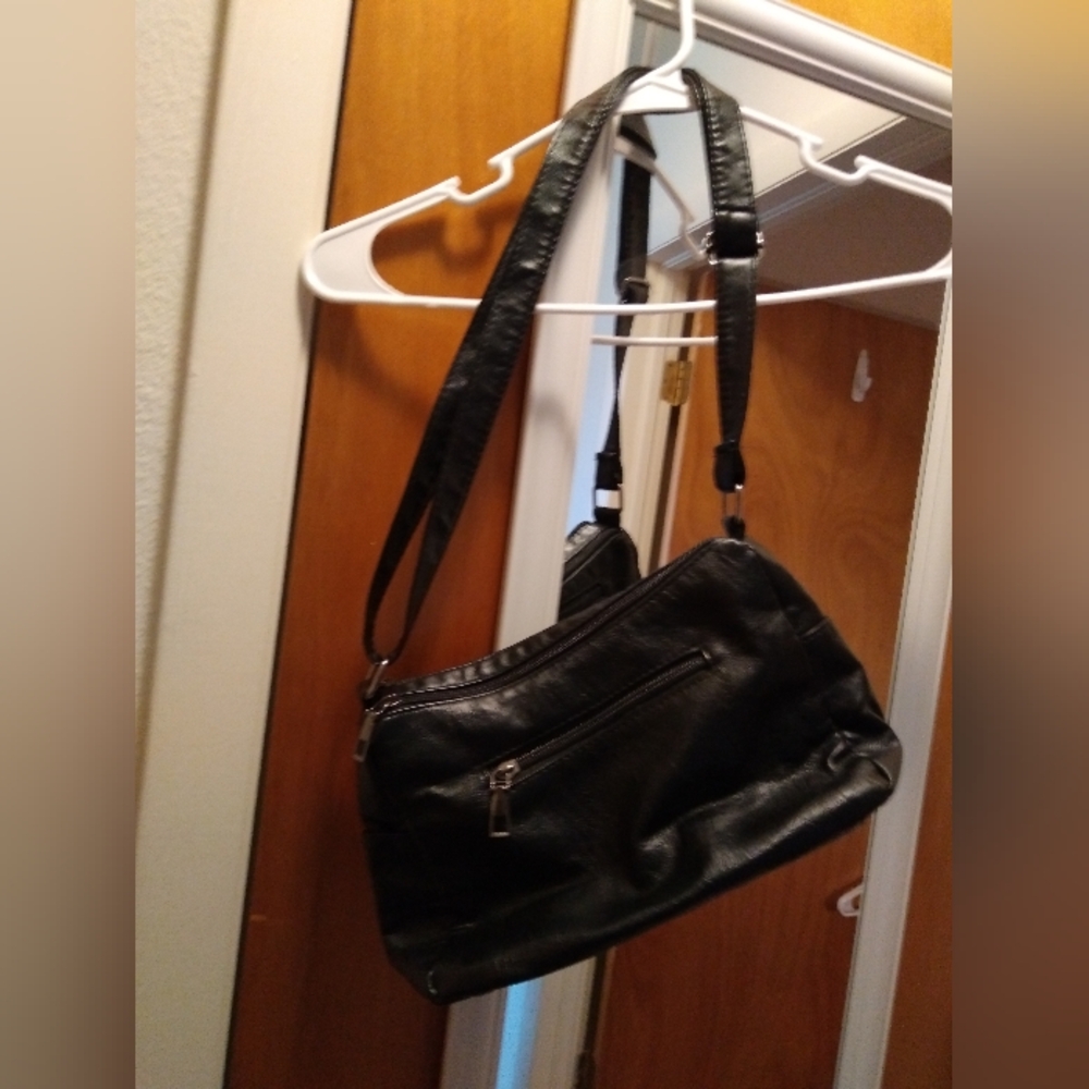 Black Leather Crossbody Bag